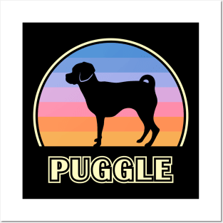 Puggle Vintage Sunset Dog Posters and Art